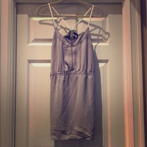 Lucca Couture grey dress white straps